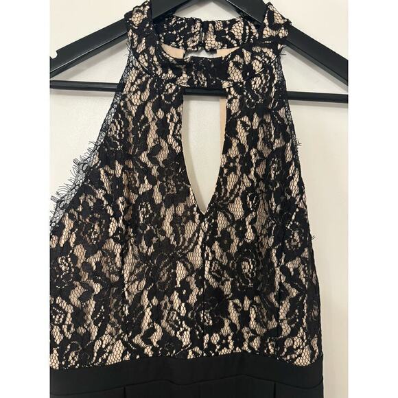 Francesca's Black Lace Sleeveless Pant Jumpsuit NWT Size Medium - Picture 4 of 7